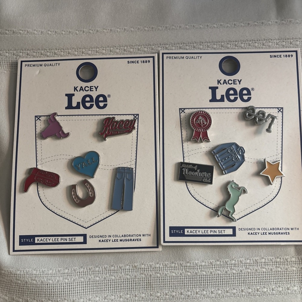 Kacey Musgraves x Lee Pin Set 2 Pack NEW SEALED 12 Pins Jeans Country Y'All